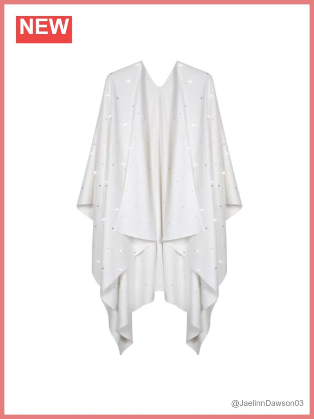 Elegant Shawl Wrap Heart Crystals Open Front Poncho Cape Ruana Cardigan